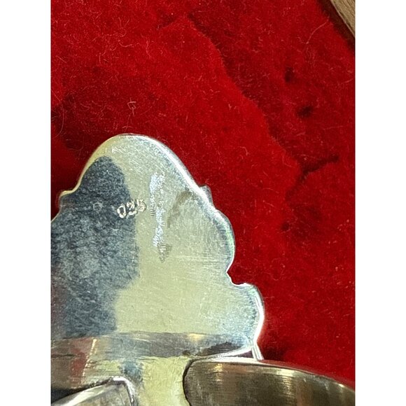 Cotton Candy Dahlia Sterling Silver Adjustable Ring Size 9 Closed Back & Intrica - Picture 7 of 7